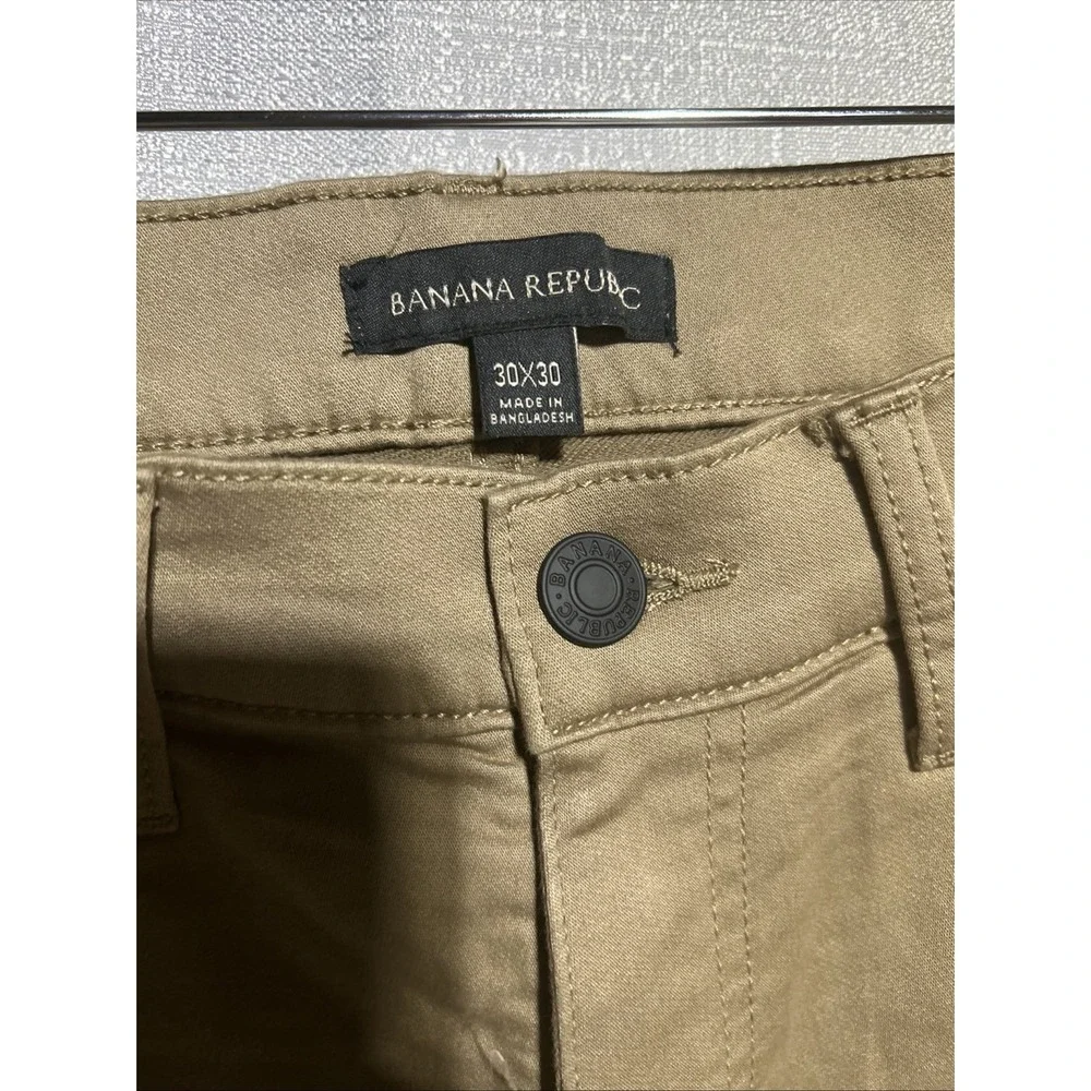 Banana Republic Men's 5 Pocket Pant Stretch‎ Cotton Slim Straight Fit TAN 30x30